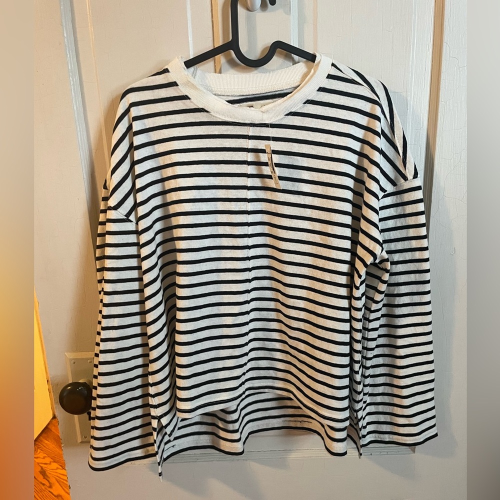 MADEWELL Easy Long-Sleeve Rugby Tee XS Contrasting Stripe Lighthouse NWT